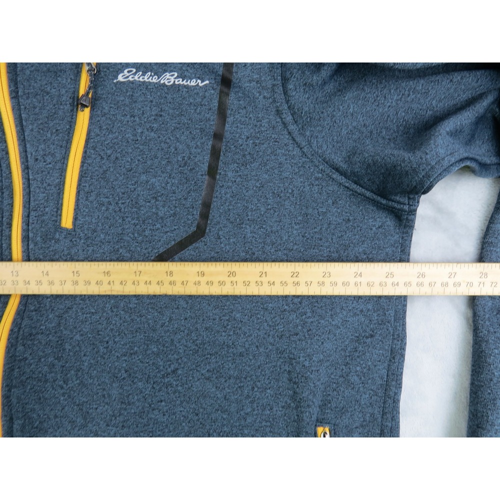 Eddie Bauer Fleece Jacket XL Gray Yellow  First Accent Outdoor Performance - Picture 6 of 8